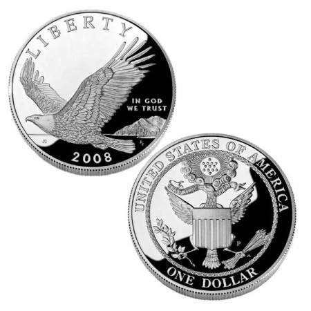 $1 Silver Bald Eagle Commemorative Coin Proof